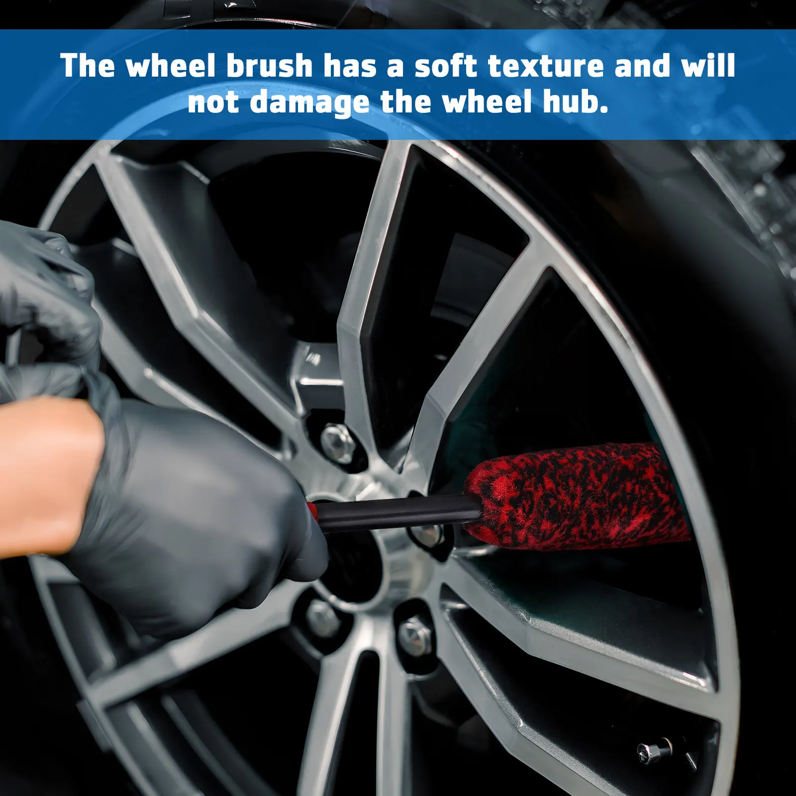 3Pcs Tire Cleaning Brushes Bendable Head Automotive Wheel Cleaner Brushes Car Detailing Tool Splash Durable