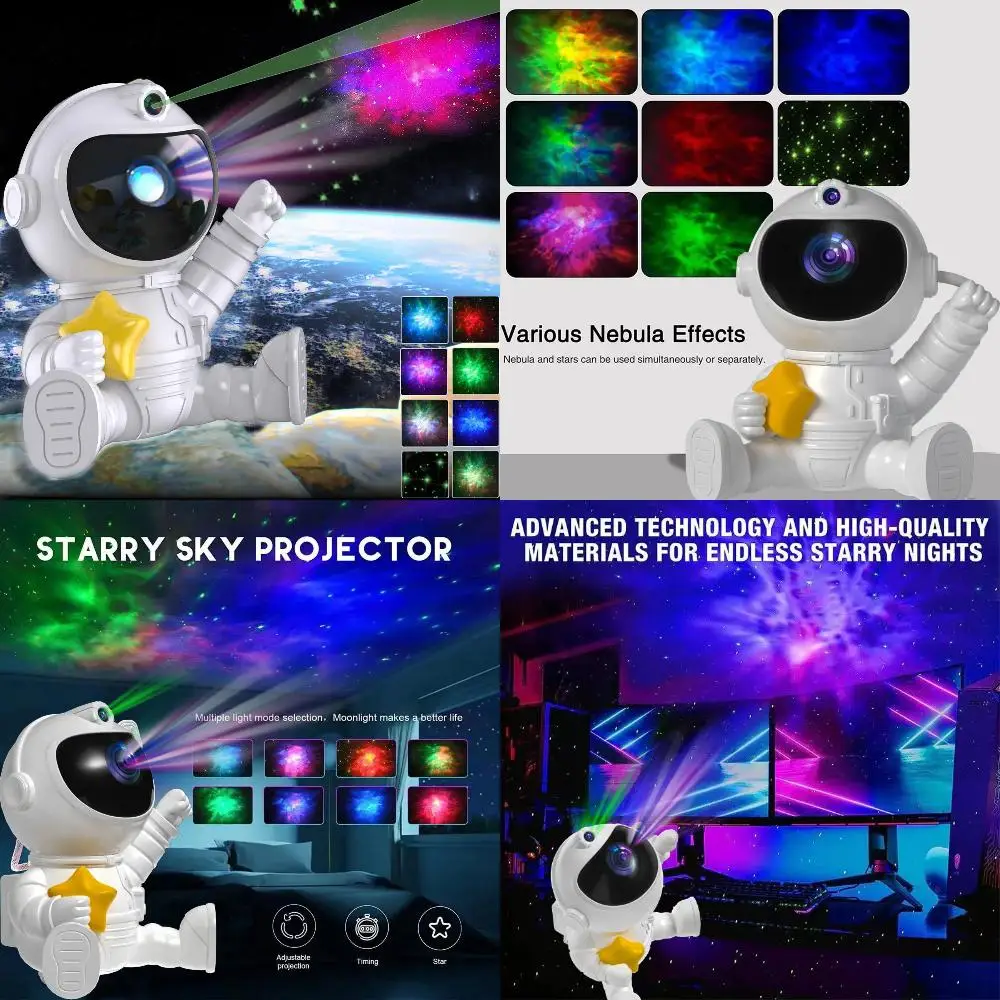 Proyector de luz nocturna para decoración de dormitorio, lámpara de astronauta, regalo para niños, regalo para bebé, hermana, Led