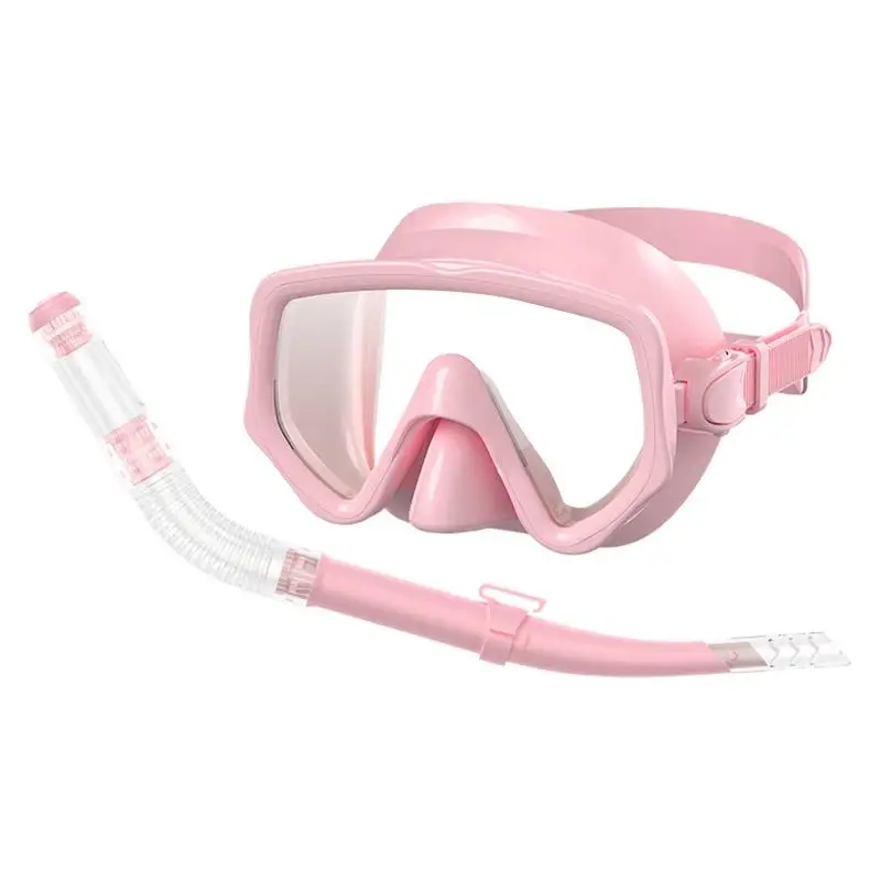 

Dry Top Snorkel Adult Anti-Fog Panoramic View Scuba Face Covering With Nose Tube Silicone Swimming Gear Set For Water Sports