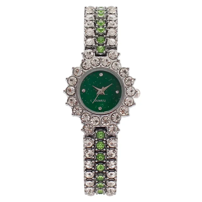 2 unids/set reloj de mujer reloj de pulsera de cuarzo con diamantes de imitación de lujo y pulsera de cereza, regalo para mamá y ella