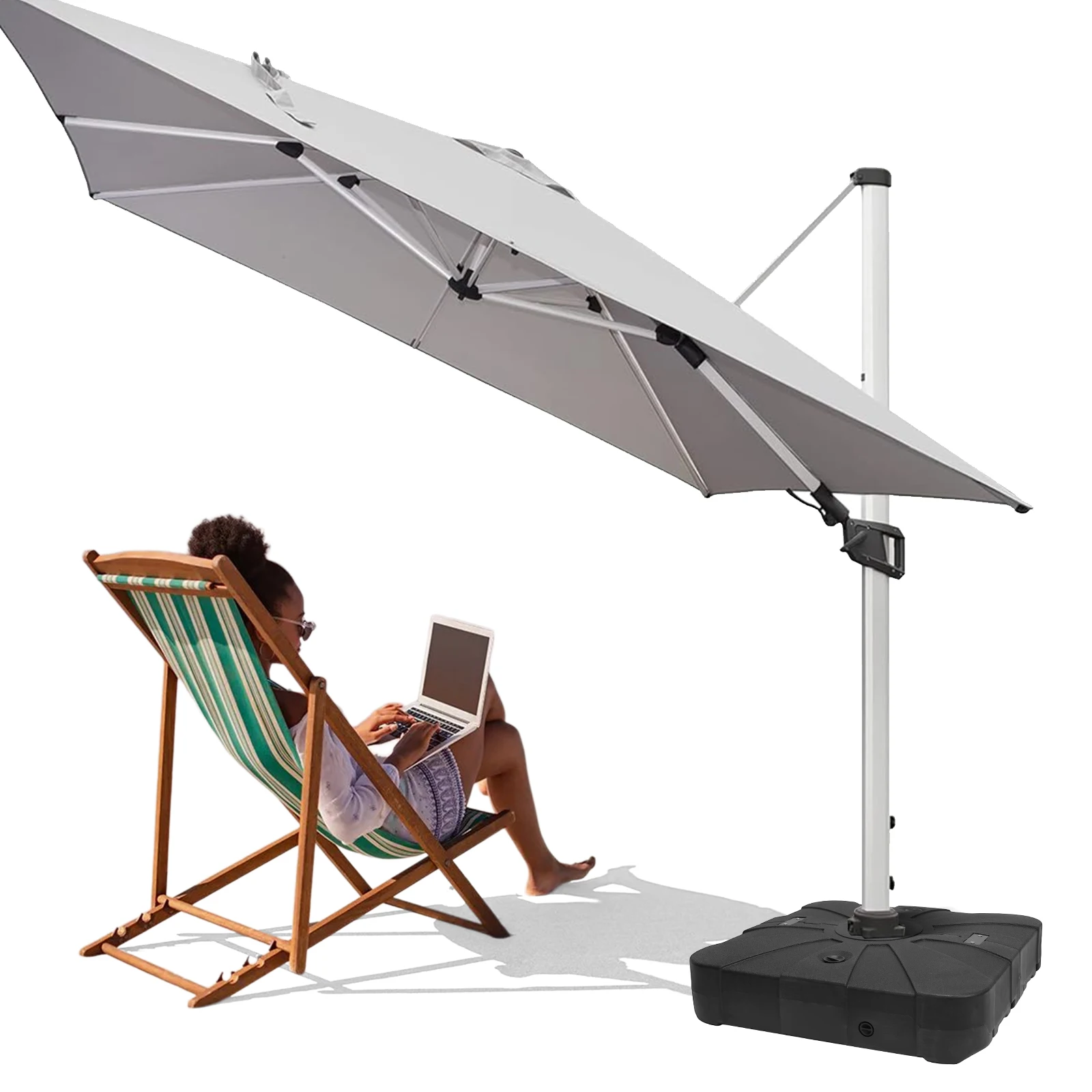 Cantilever Umbrella Base Fillable Umbrella Holder Patio Umbrella Base for Outdoor Umbrellas