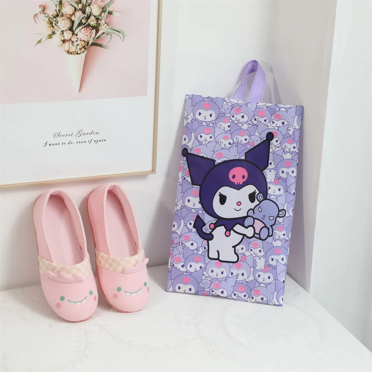 

Sanrio Kuromi Mymelody, Мультяшные сумки для хранения, сумка на молнии, водонепроницаемый карманный органайзер для обуви, косметичка