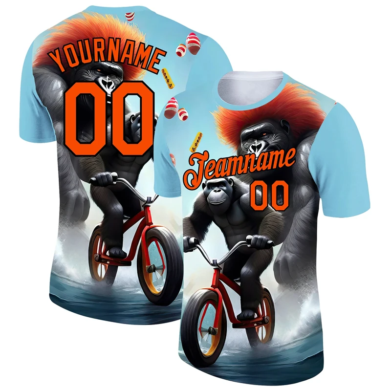 

Customized Team Name Number Name Football T-shirts Personalized DIY Animal Graphic Sports T Shirt Loose Quick Dry Team Uniforms