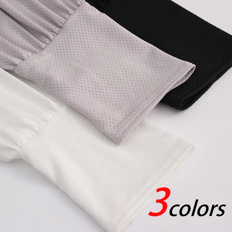 Summer Ice Silk Sun-protective Sleeve Loose Outdoors Cycling Tennis Sports UV Protection Sleeve Men Women Arm Sleeves