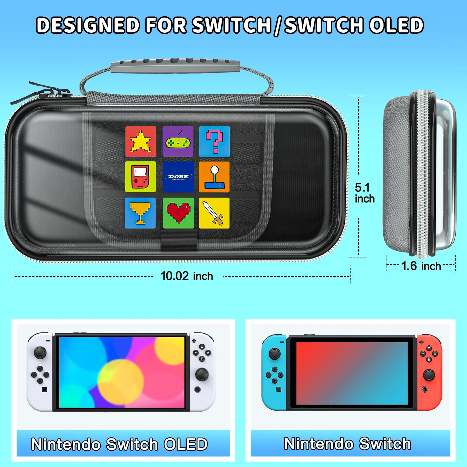 BEBONCOOL Protective Carrying Case for For Nintendo Switch Storage Bag Portable Travel Handbag Game Accessories