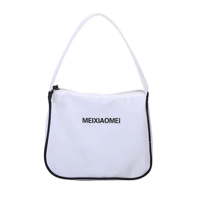 Sac à main en toile monochrome simple pour femme, fourre-tout décontracté pour les loisirs, sac à main sous les bras, initié unique, extérieur, nouveau