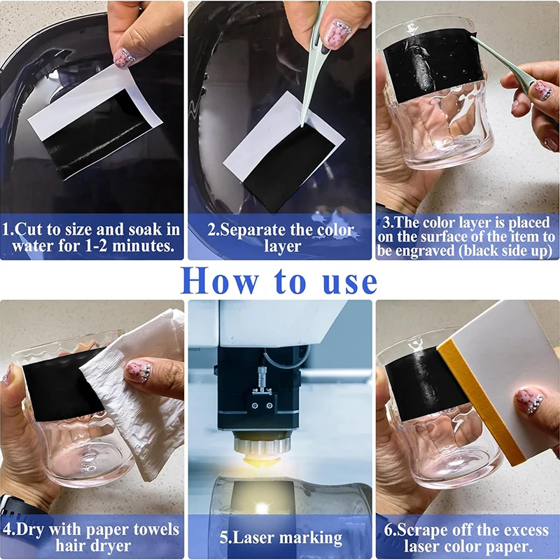 12 Color Laser Engraving Marking Paper for CO2 Fiber UV Laser Engraver Cutting Machine - Tools for Ceramics Glass Stone Tiles