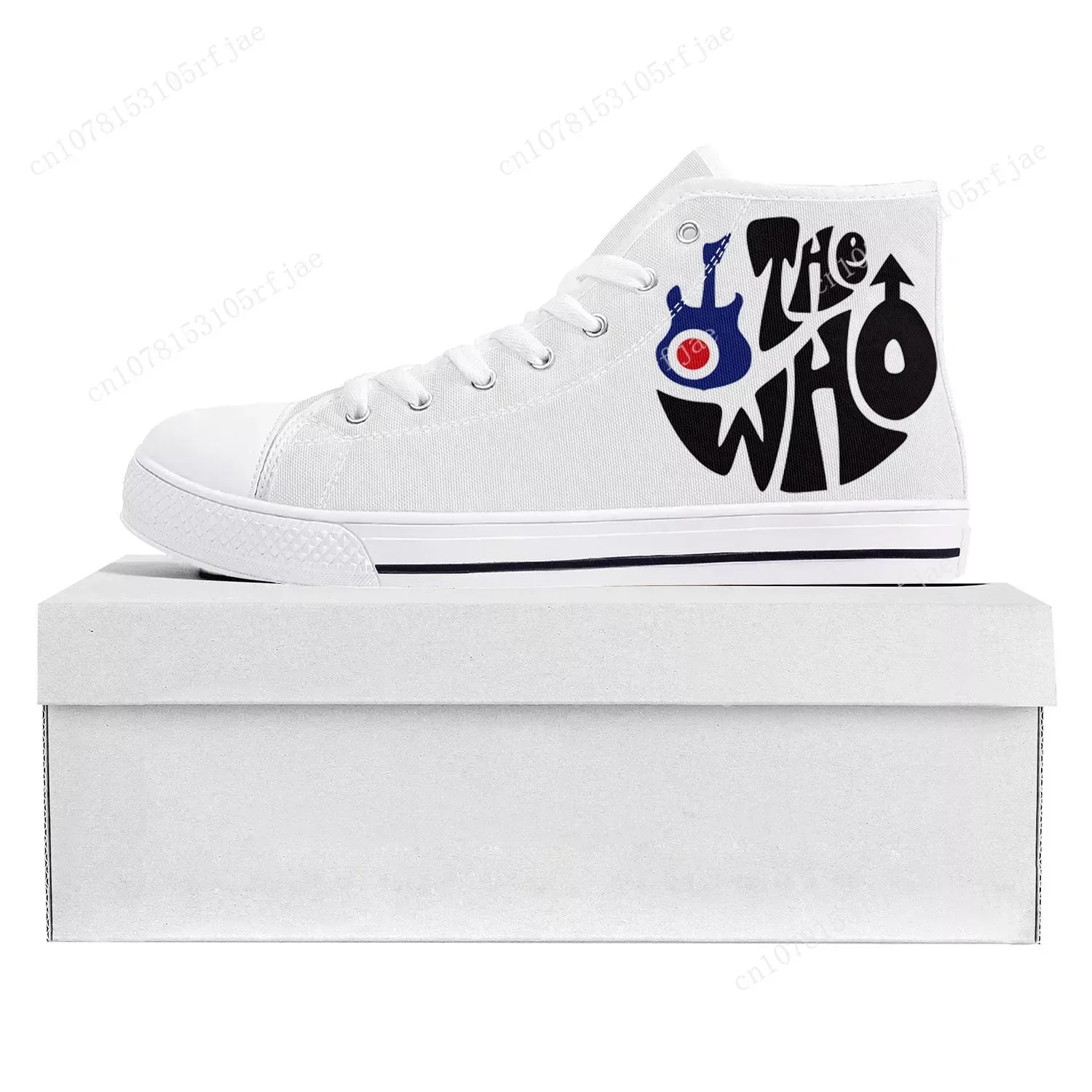 The Who Pop Rock Band High Top High Quality Sneakers Mens Womens Teenager Canvas Sneaker Casual Couple Shoes Custom Shoe White
