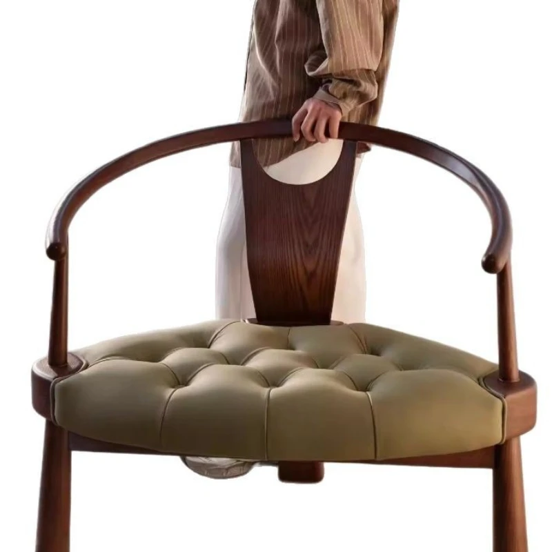 

Solid wood single lounge chair simple home tea room casual lazy sofa chair