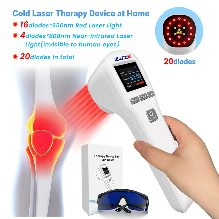 

2026 Foot Laser Treatment Physical Therapy Equipment for Achilles Tendonitis Disc Bulge Body Pain Relief with 4x808nm 16x650nm 8