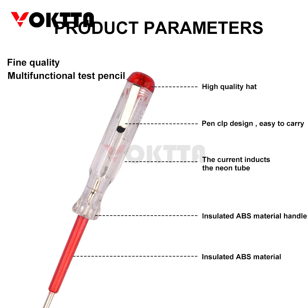 Screwdriver Flat Test Pen Screwdriver Indicator Pen Meter Test Pen Electrician Test Pen Tool Hand Led Voltage Test Pen 100-500V