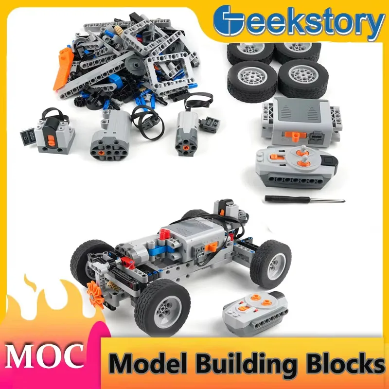 

Technological Four-wheel Drive RC Car Chassis Building Blocks Parts Available With Remote Control Motor Puzzle Toys MOC Bricks