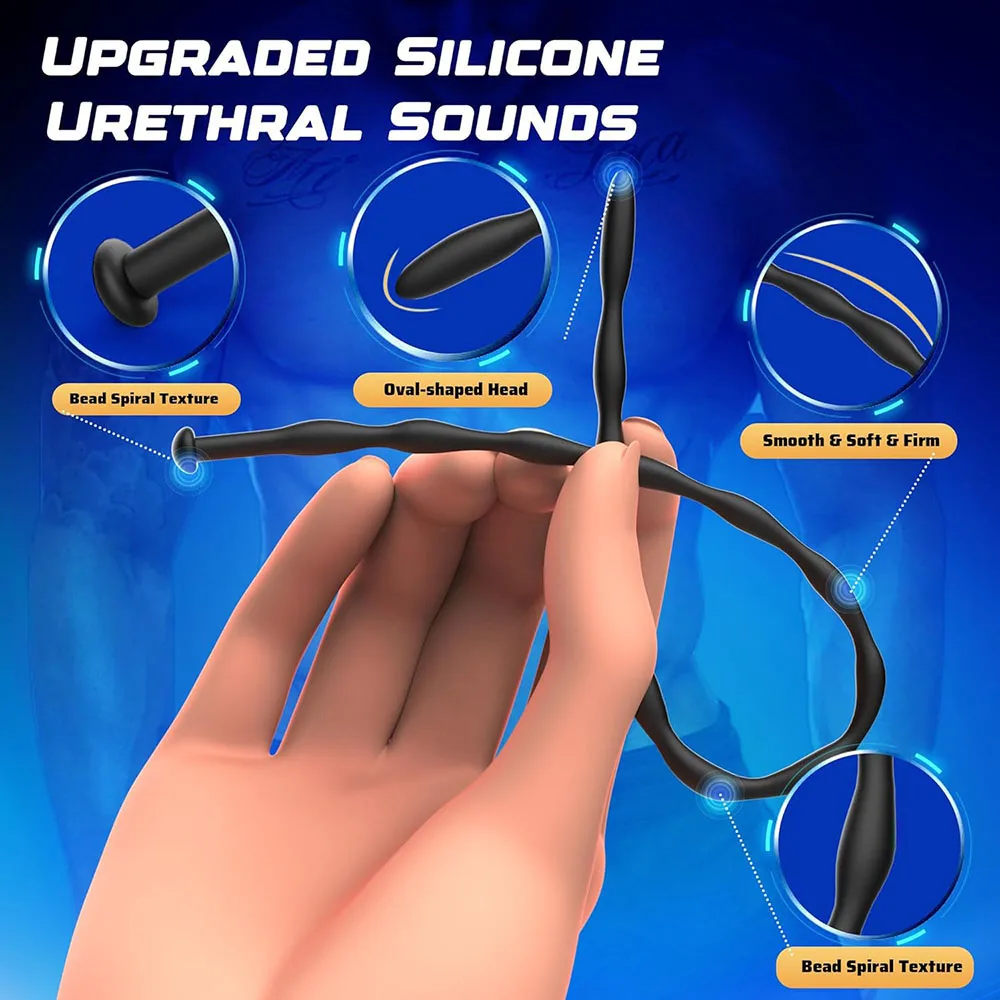 Urethra Sound Penis Plug Toy - 8 PCS Silicone Dilators Catheters & Sounds Set Urethral Plug Male Sex Toys, Sounding Rods Urethra - Image 5