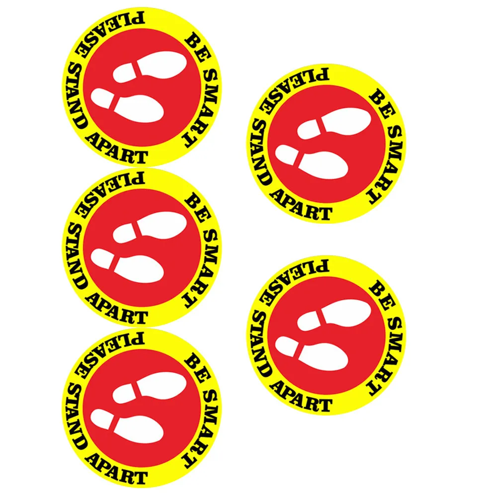 

5 листов наклеек для соблюдения дистанции, из ПВХ, самоклеящиеся, круглые, для стен, стеклянных поверхностей, школ, торговых центров, общественных мест