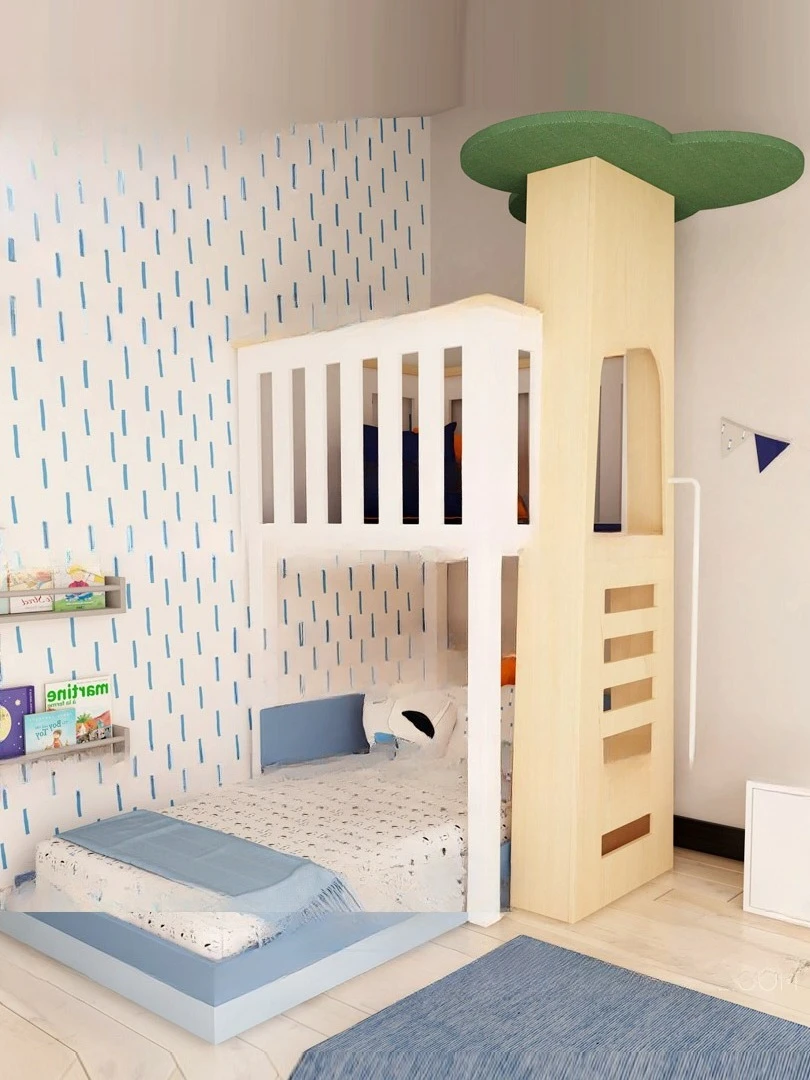 سرير أطفال متداخل بطابقين يكون d بيت شجرة الأطفال b ed منزل اللعب الخشب الصلب للأطفال عالية ومنخفضة b ed