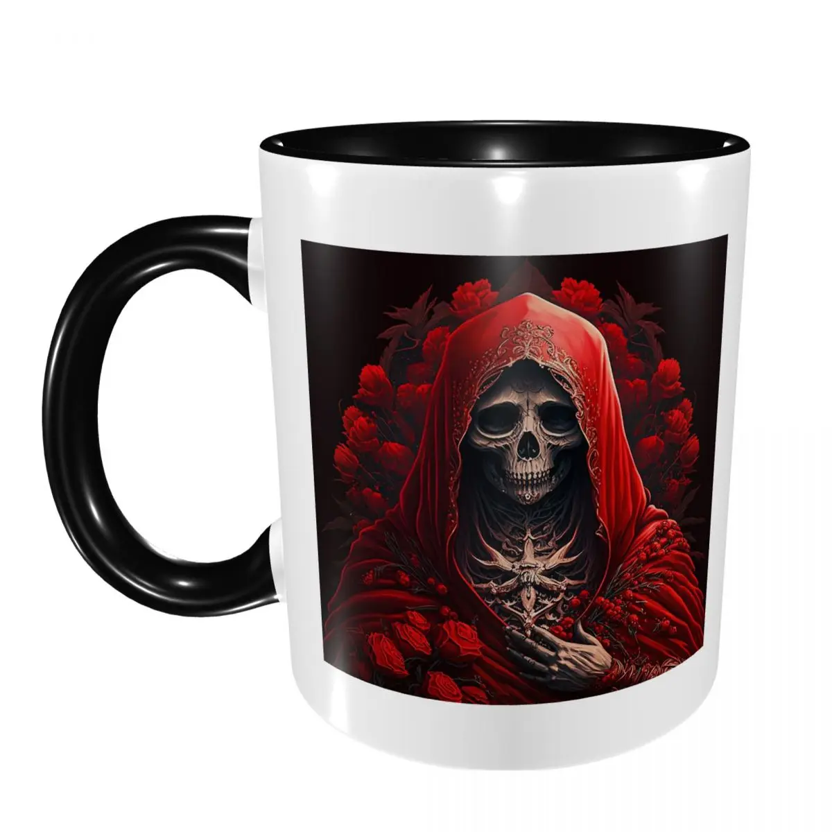 Santa Muerte Saint Death Goth Mexican Muertos Skull Mug  Ceramic Coffee Cups Tea Mugs Milk Cup Drinkware Gifts for Woman Man