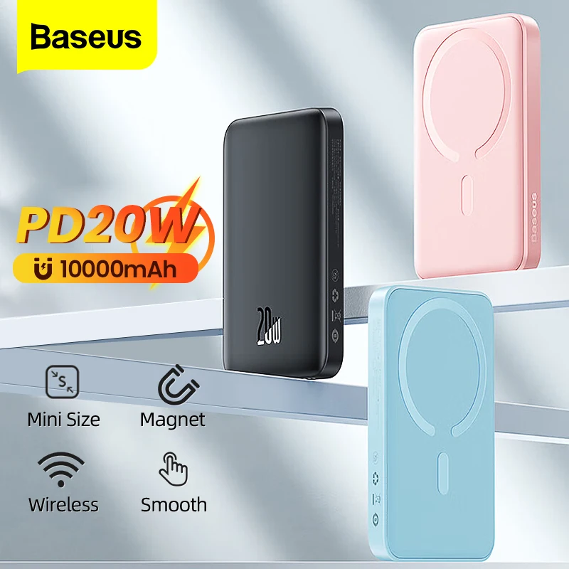 

Baseus 10000mAh PD 20W Magnetic Power Bank 10000 mAh Wireless Fast Charging Powerbank Portable Battery For iPhone 15 14 Pro Max