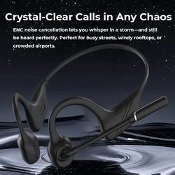 DG10 Professional Noise Canceling Microphone Bone Conduction Open Stereo Headphones BT5.3 Business Style