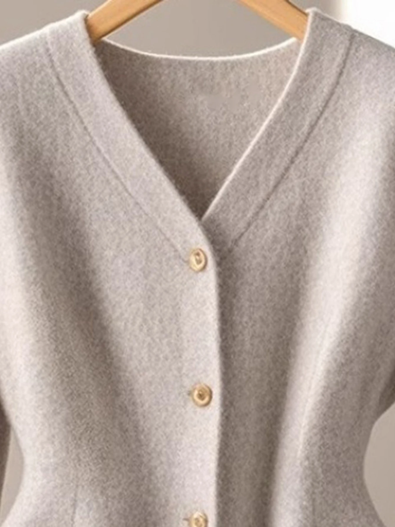 Cardigan casual com gola redonda, manga longa, tubo reto, sem decoração, malhas femininas com frente aberta