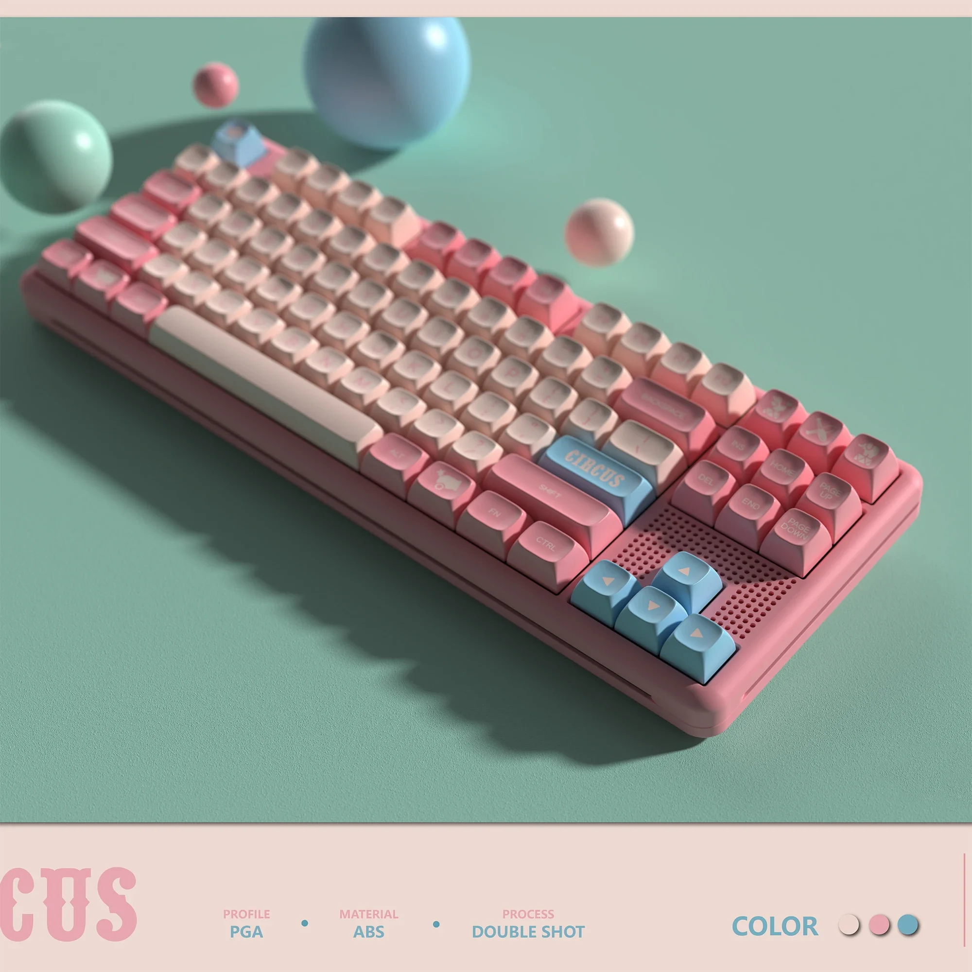 

PGA Circus keycaps, two-color molded ABS 64 68 84 96 980 keycaps