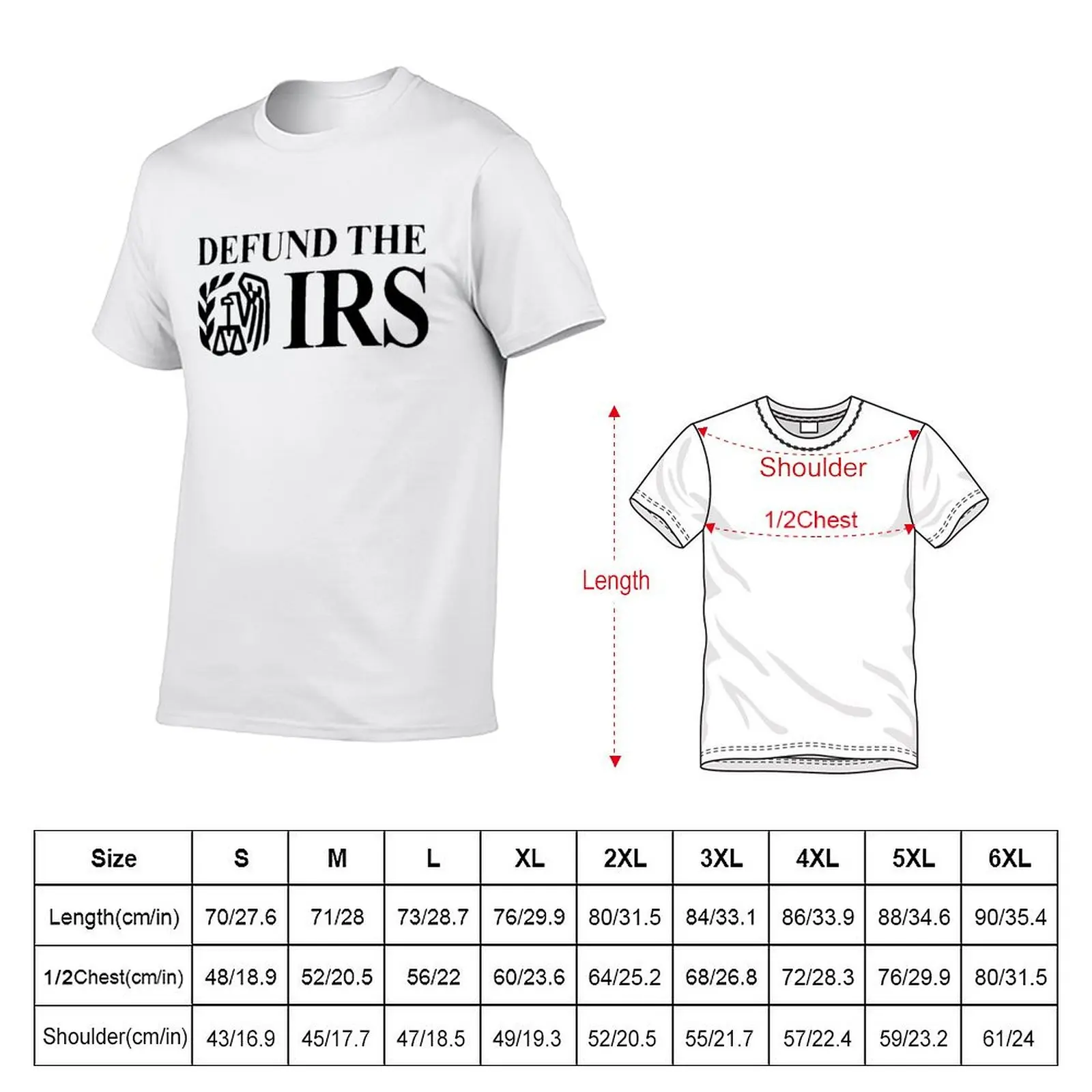 defund the irs T-Shirt Basic Short Sleeve T-Shirt for Men