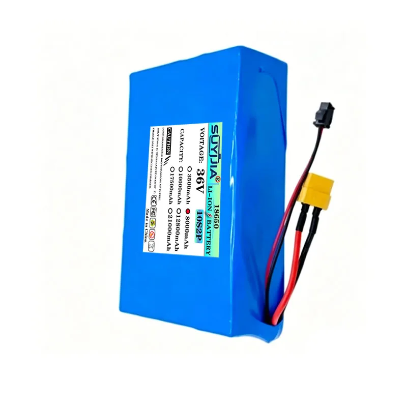 36V 8Ah 10S2P 18650 Lithium Battery, 8000mAh, Ultra-Thin Portable Car Battery, Built-in BMS System view 2