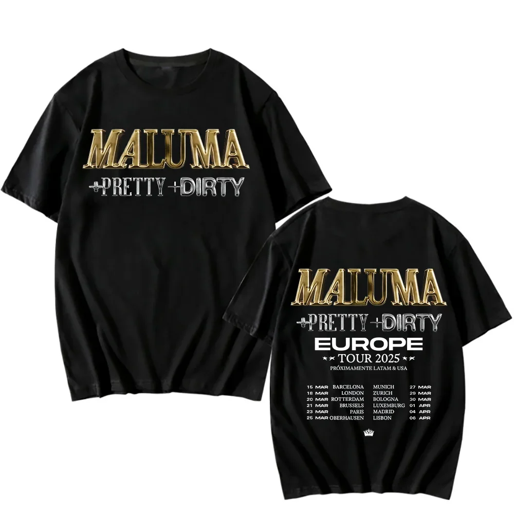 

2025 Summer Men's Rapper T-shirt Maluma Tour Print 100% cotton Harajuku retro Style trendy Versatile top Y2k