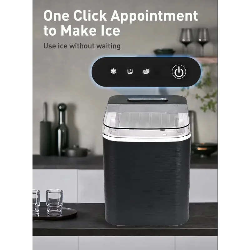 حار بيع الفولاذ المقاوم للصدأ 1.2L صانع الثلج الكهربائية المنزل 12 كجم كونترتوب 6 دقائق 9 رصاصة على شكل آلة صنع مكعبات الثلج