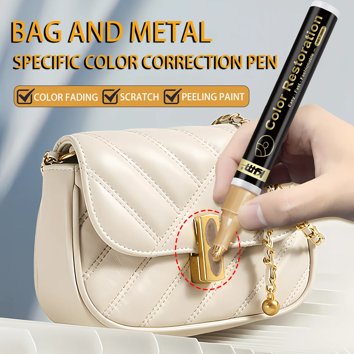

KJM Multi-Surface Touch up Pen 20G Universal Repair Durable for Bag Zippers Metal Shoe Leather Car Paint & Tire Markings