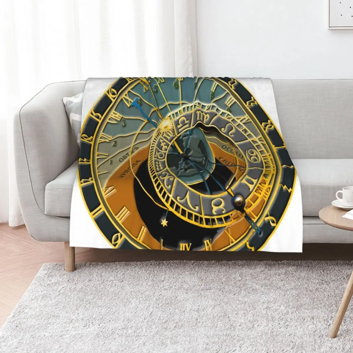 Prague Astronomical Clock 3D Throw Blanket Hairys Loose bed plaid Designers Heavy christmas gifts Blankets