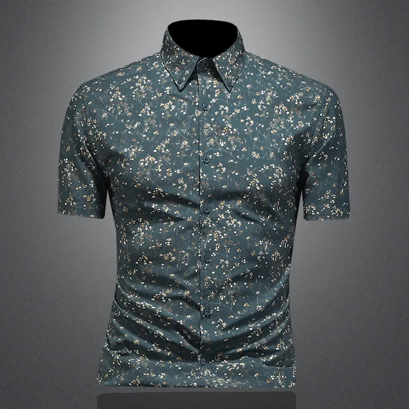 

Men's Short Sleeve Printed Shirt Floral Casual Style Slim Fit Iron Free Spring Summer New Arrival Polyester Fiber 2026