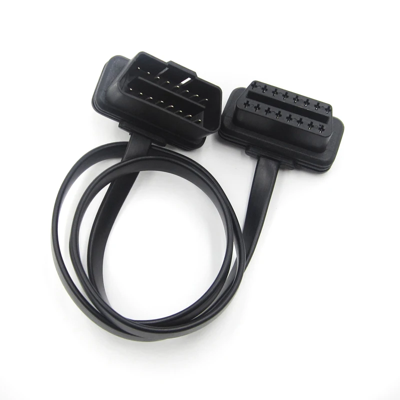 Flat+Thin As Noodle OBD 2 OBDII OBD2 16Pin Male to Female ELM327 Diagnostic Extension Cable Connector