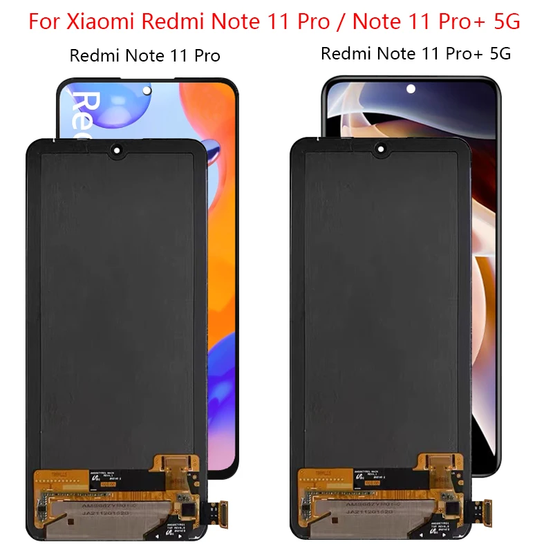 Montaje de digitalizador de pantalla táctil para Xiaomi Redmi Note 11 Pro + 5G LCD 21091116UG, 2201116TG