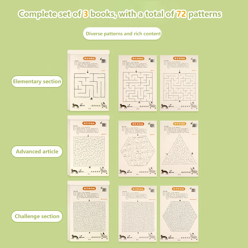 1pc encontrar diferenças concentração treinamento inteligência cérebro-movimento labirinto jogo livro brinquedos educativos presentes crianças labirinto livro