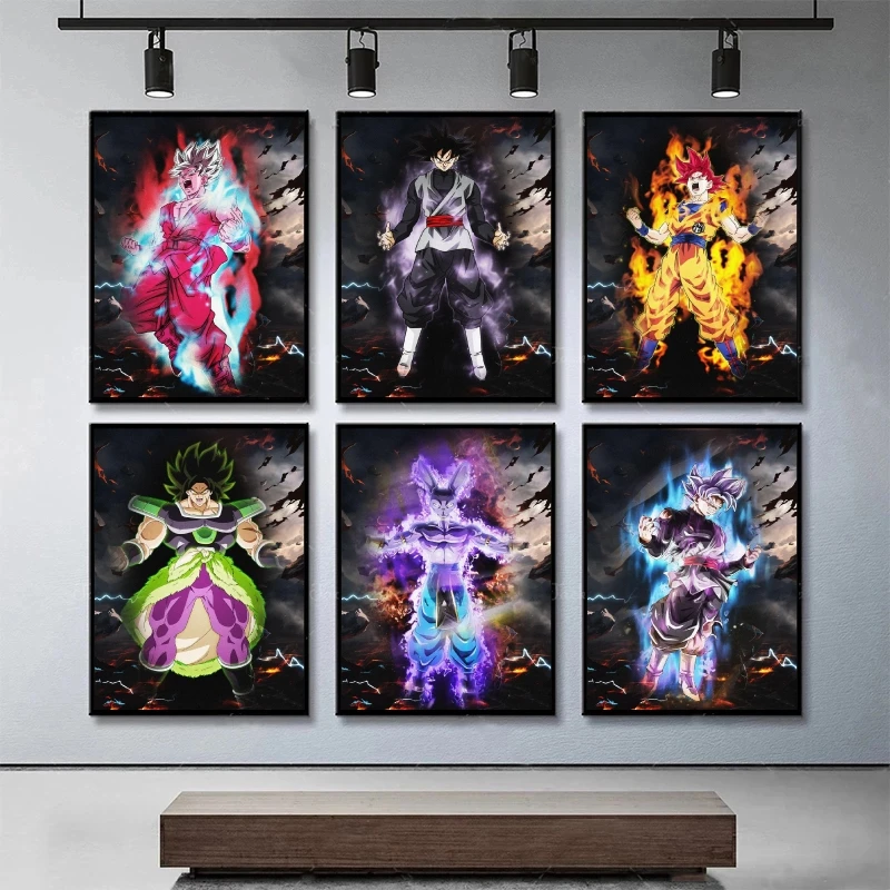 Canvas Artwork Dragon Ball Goku Decor Gifts Decoration Paintings Decorative Wall Stickers Children's Bedroom Decor Poster Toys