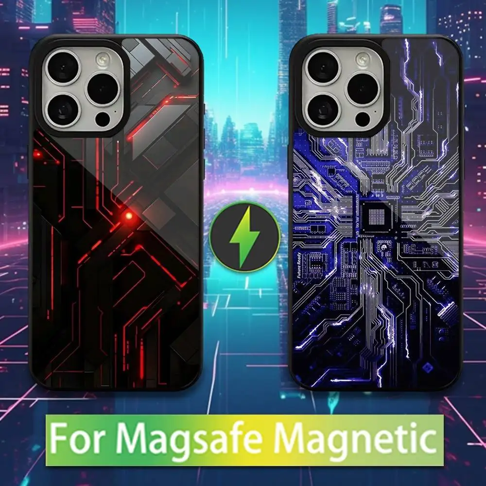 

Cool Art Circuit Phone Case For iPhone 16,15,17,14,13,12,11,Pro,Max,Plus,Mini,Magsafe,Magnetic Wireless Charging Case