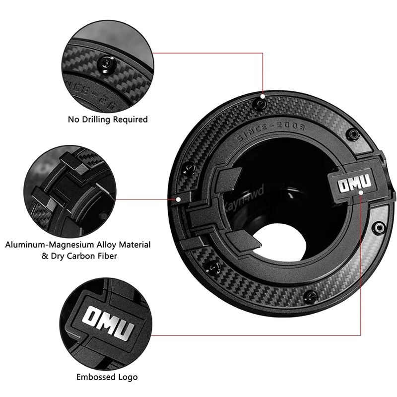 الطرق الوعرة 4x4 OMU سلسلة الألومنيوم شفافة الفضاء كبسولة غطاء خزان الغاز ل 2007-2025 جيب رانجلر JK JL غطاء حشو الوقود #4