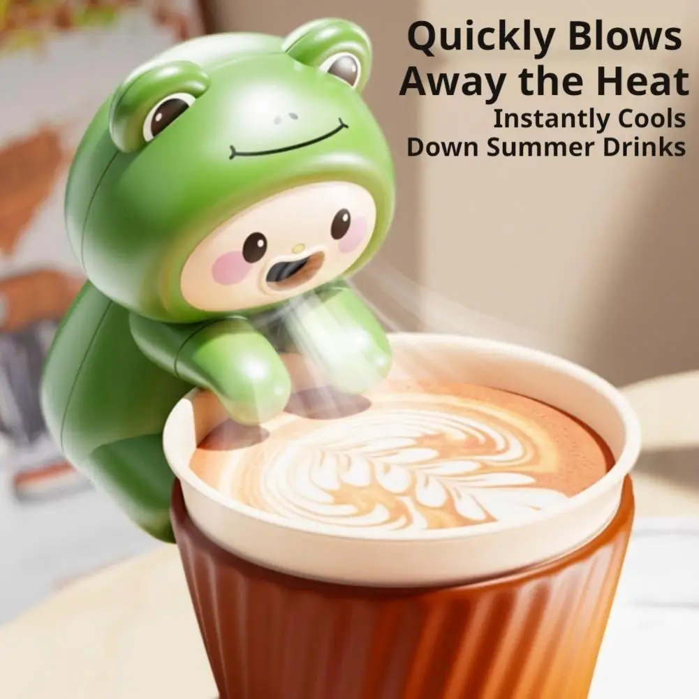 Food Fans Clip Type Quiet Wind Blower USB Charging Animal Design Handheld Cooling Fan for Noodle Coffee Tea Hot Drinking Kids