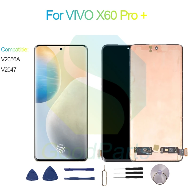 For VIVO X60 Pro + Screen Display Replacement 2376*1080 V2056A, V2047 For VIVO X60 Pro Plus LCD Touch Digitizer