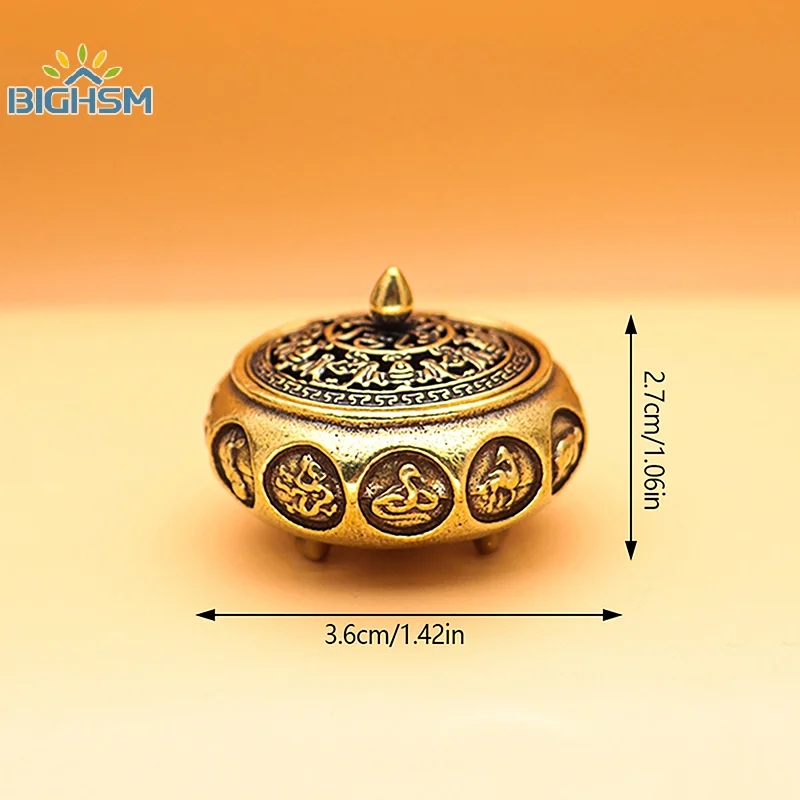 Pure Brass Twelve Zodiac Home Ornaments Aromatherapy Burner Incense Holder Sandalwood Censer Buddhism Home Decor