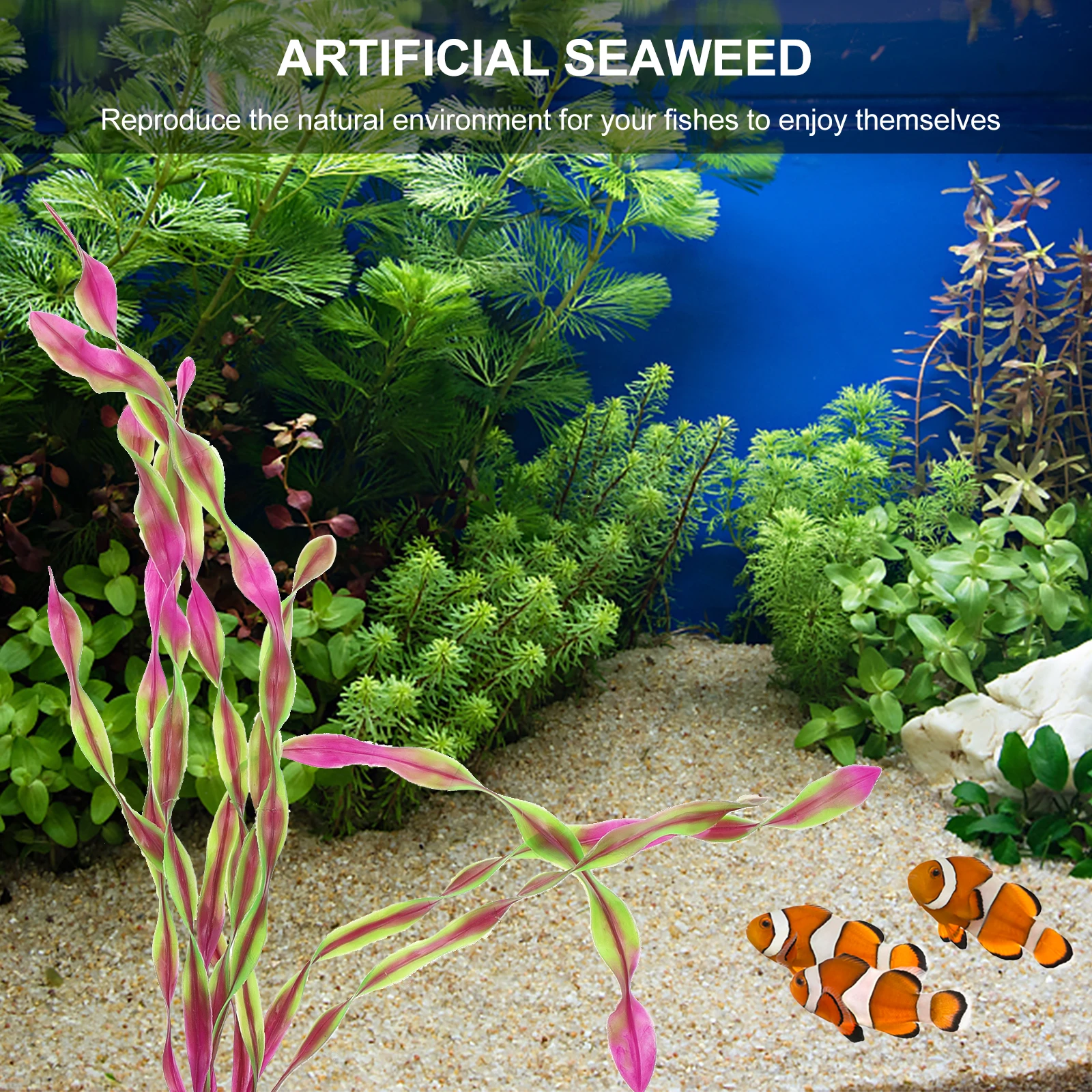 

10 Pcs Artificial Seagrass Decorations PlasticSeaweed for Fish Tank Aquarium Vivid Realistic L scape Durability Environmental