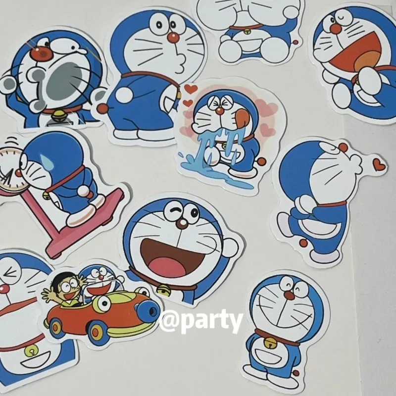 Doraemon Kawaii Doraemon Blue Fatty Fat Tiger Shizuka Nobita Waterproof Sticker Cute Handbook Decorative Sticker Gift Wholesale