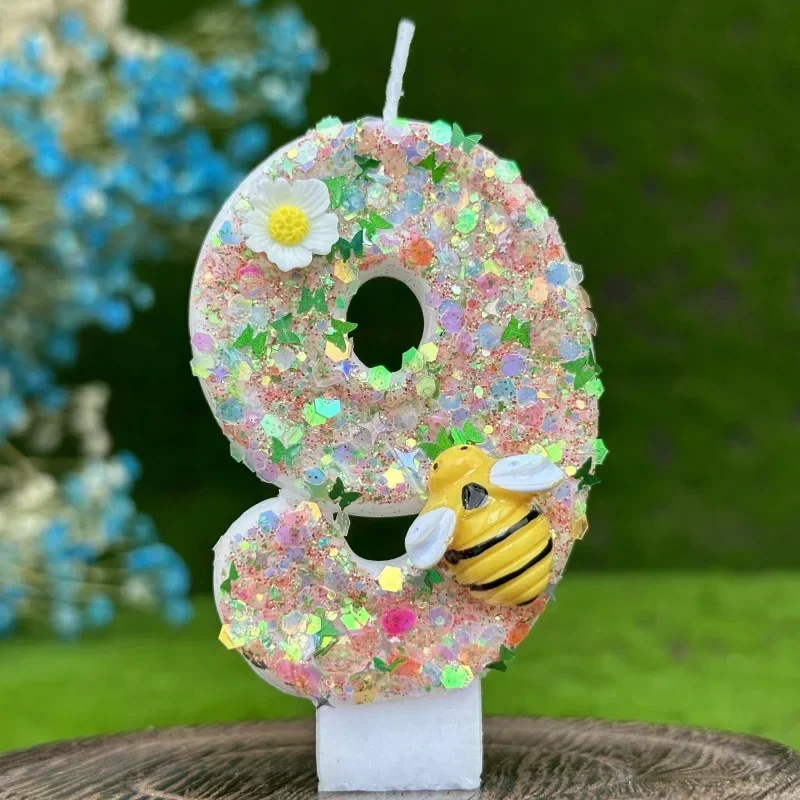 

Party 0-9 Number Digital Birthday Candle Cake Decoration New Year's Eve Creative Bee and Wasp Decorative Candles Birthday Cake