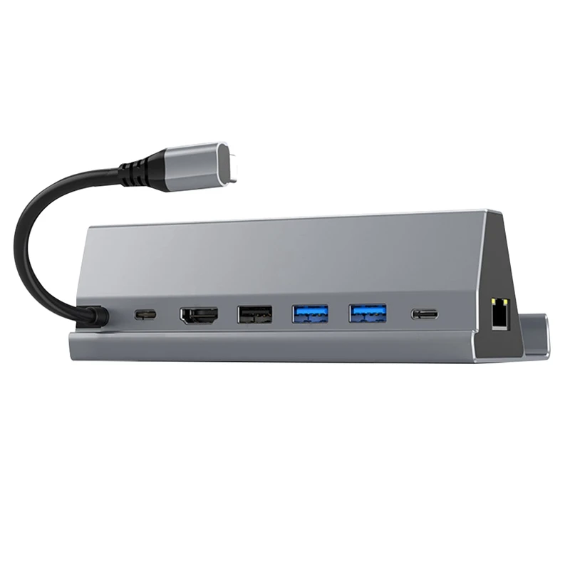 For Steam Deck Dock Station TV Base Stand Hub Docking USB C To RJ45 Ethernet -Compatible USB3.0 For Steamdeck