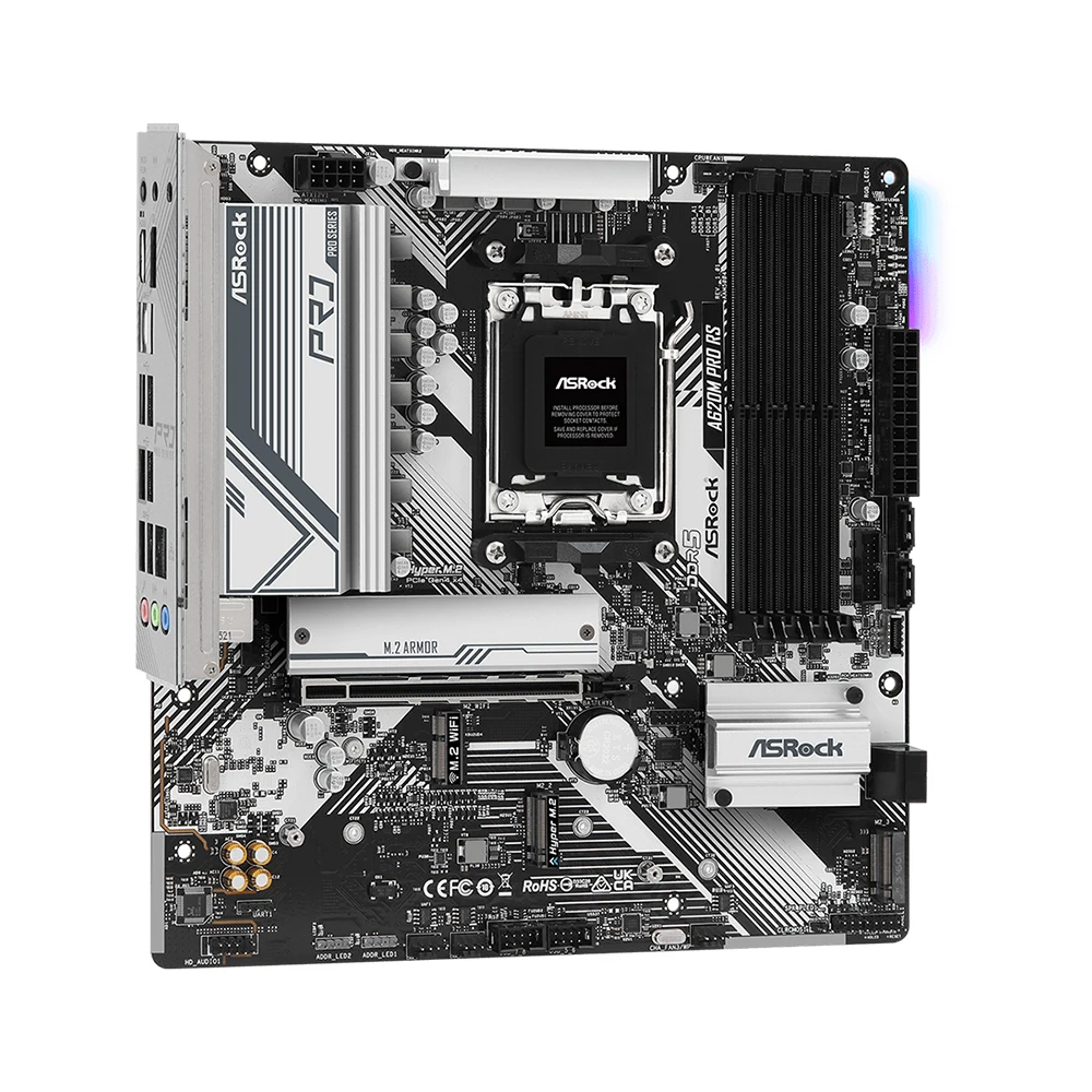 ASRock A620M Pro RS Motherboard Support 7600X 7800X3D 8400F 9800X3D CPU 4xDDR5 7200MHz 256GB HDMI NVME M.2 mATX AM5 Mainboard