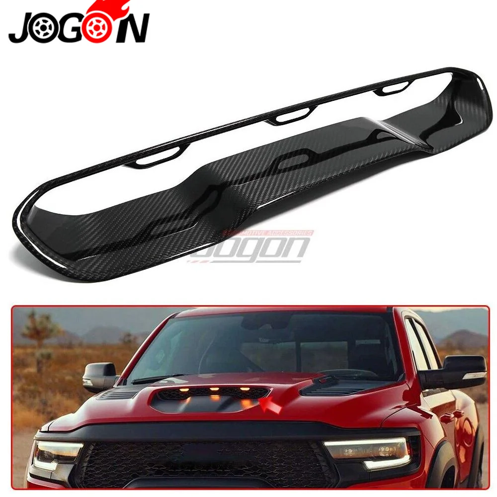 Front Engine Hood Bonnet Vent Scoop For Dodge RAM 1500 TRX 2019-2022 Real Carbon Fiber Air Outlet Cover Trim Car Accessories