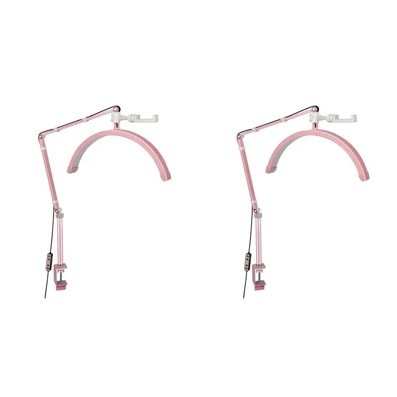 

【РЕКОМЕНДУЮ】2 светодиодных кольцевых светильника «Полумесяц» для профессиональной подсветки ногтей, макияжа, влогов, прямых трансляций, с вилкой стандарта США