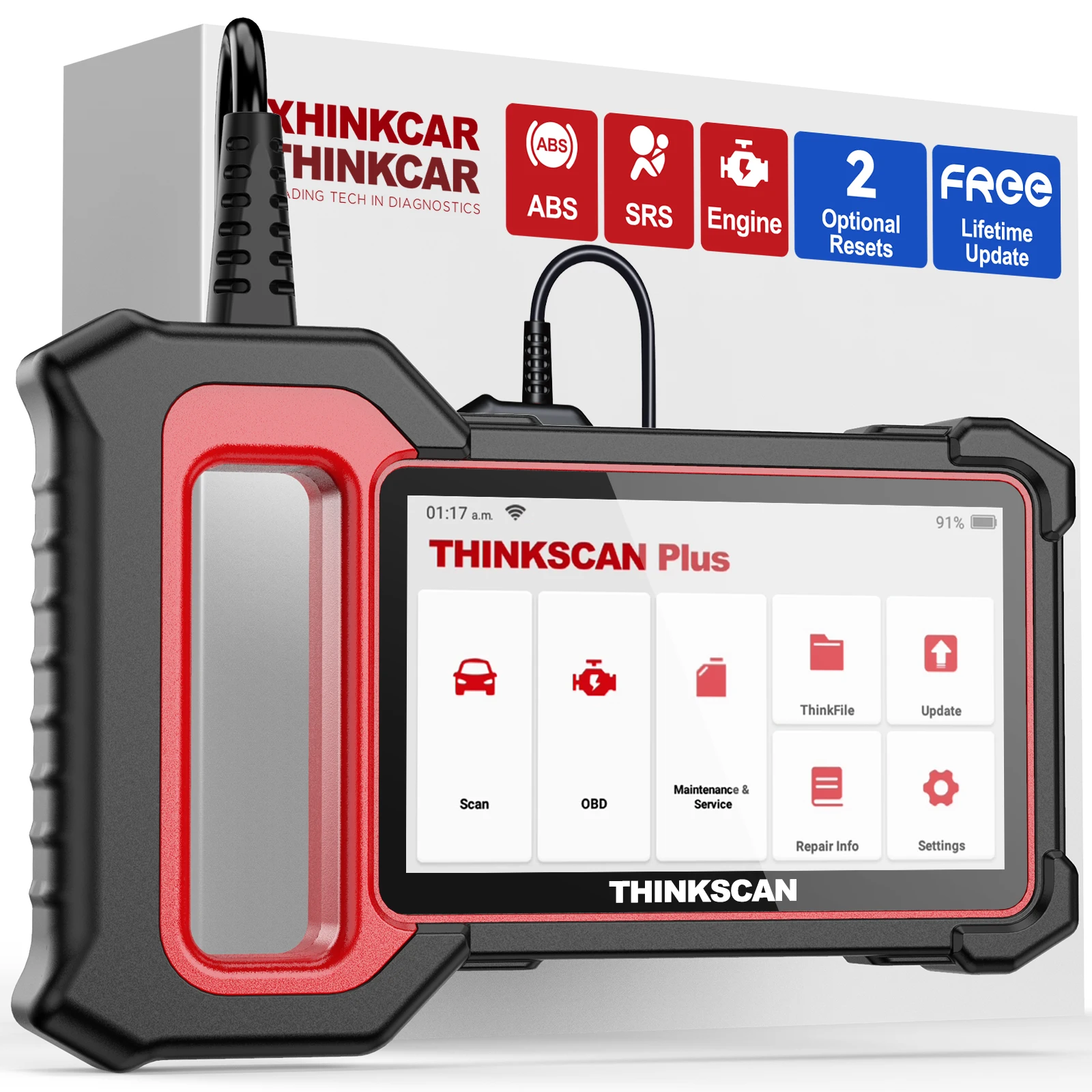 

THINKCAR Thinkscan Plus S2 OBD2 Diagnostic Tools Engine Airbag Brake 3 system Diagnosis 2 Optional reset Free obd 2 Scanner