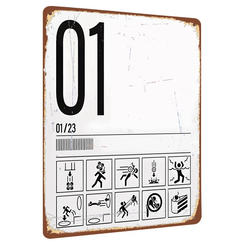 Creative Number 01 Metal Tin Sign Wall Art Modern Minimalist Home Office Study Room Decorative Hanging Ornament