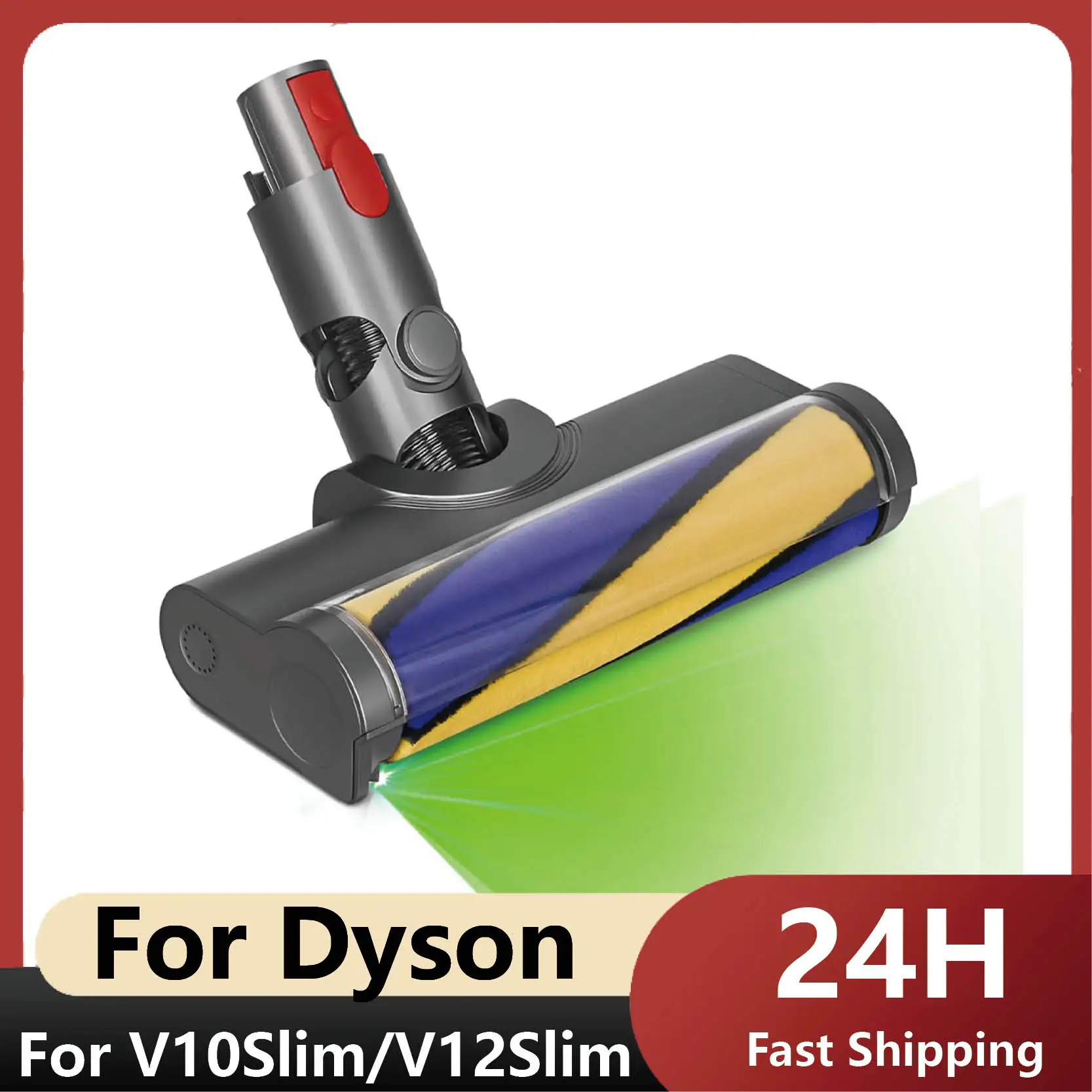 فرشاة ليزر لدايسون V12 كشف ملحقات Slim V10Slim رأس فرشاة دوارة ناعمة مع استبدال ضوء الغبار الأخضر